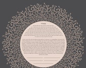 Contemporary Traditional Ketubah - Delicate Lace