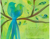 Ketubah - Love Birds in Blue