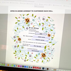 Digital/editable Download- Bris, B'rit Milah Certificate | Brit Shalom ...