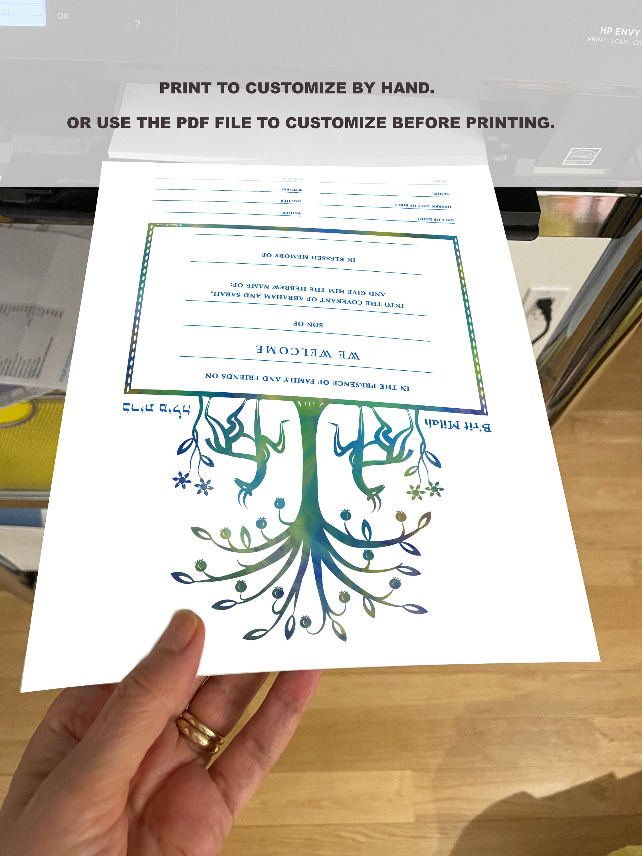 Digital/editable Download B'rit Milah Certificate Biblical Animals and ...