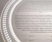 Modern Ketubah || Abstract Suzani in warm grays || Circular, Minimal, Simple, Garden Wedding, Reform, Secular, Interfaith Couple, LGBTQ+