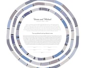 Modern Ketubah || Woven Dreams #3 || Circular, Minimal, Color Options, Garden Wedding, Reform Text, Secular, Interfaith Couple, LGBTQ+