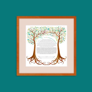 Modern Ketubah Our Love Blooms 2 Tree of Life, Judaic Symbols, Garden Wedding, Reform, Secular Ceremony, Interfaith Couple, LGBTQ image 6