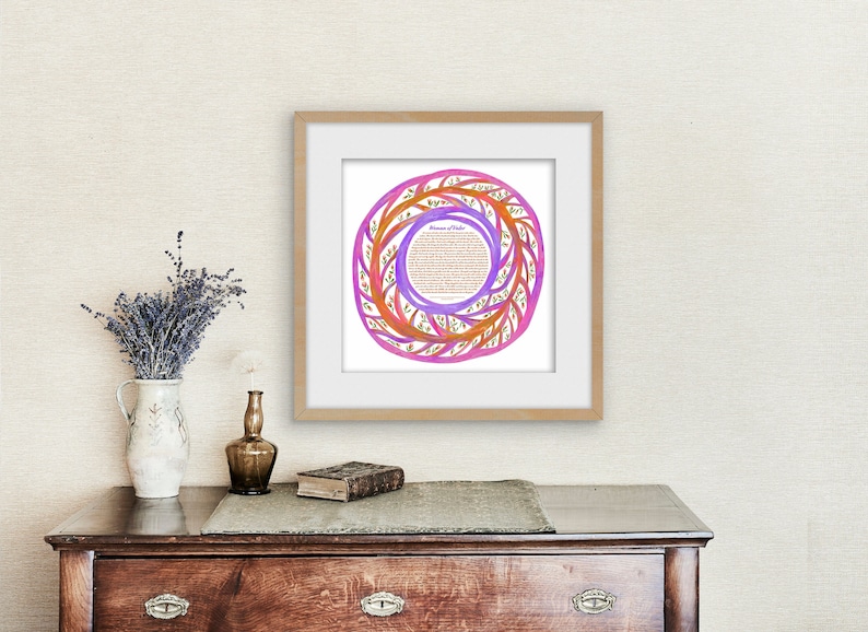 Woman of Valor Eshet Chail Wreath of love Giclee print in image 1