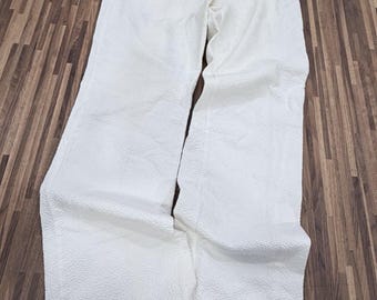 Pantaloni J.Crew a gamba larga in cotone testurizzato bianco, taglia 4, stile vintage