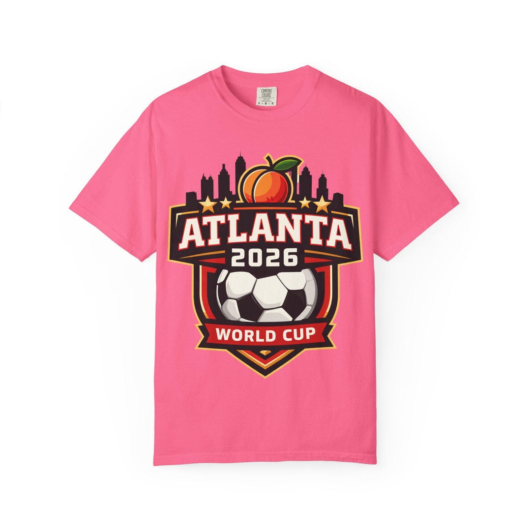 Atlanta 2026 World Cup Soccer Crest T-shirt | Peach City Skyline