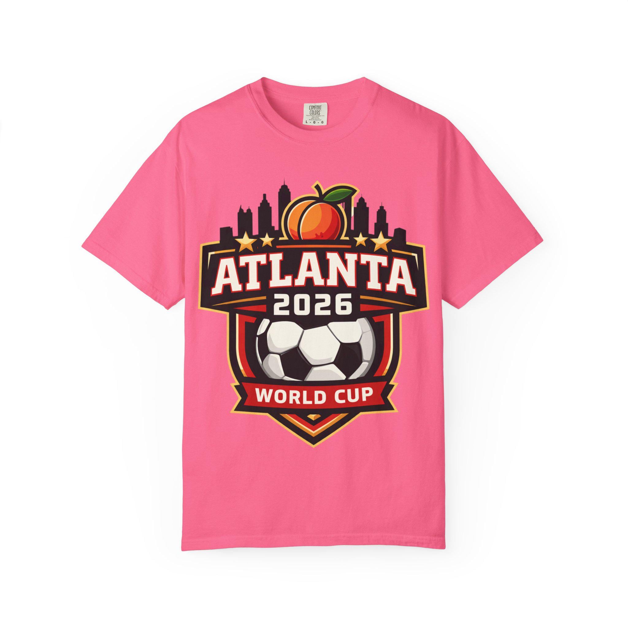 Atlanta 2026 World Cup Soccer Crest T-shirt | Peach City Skyline