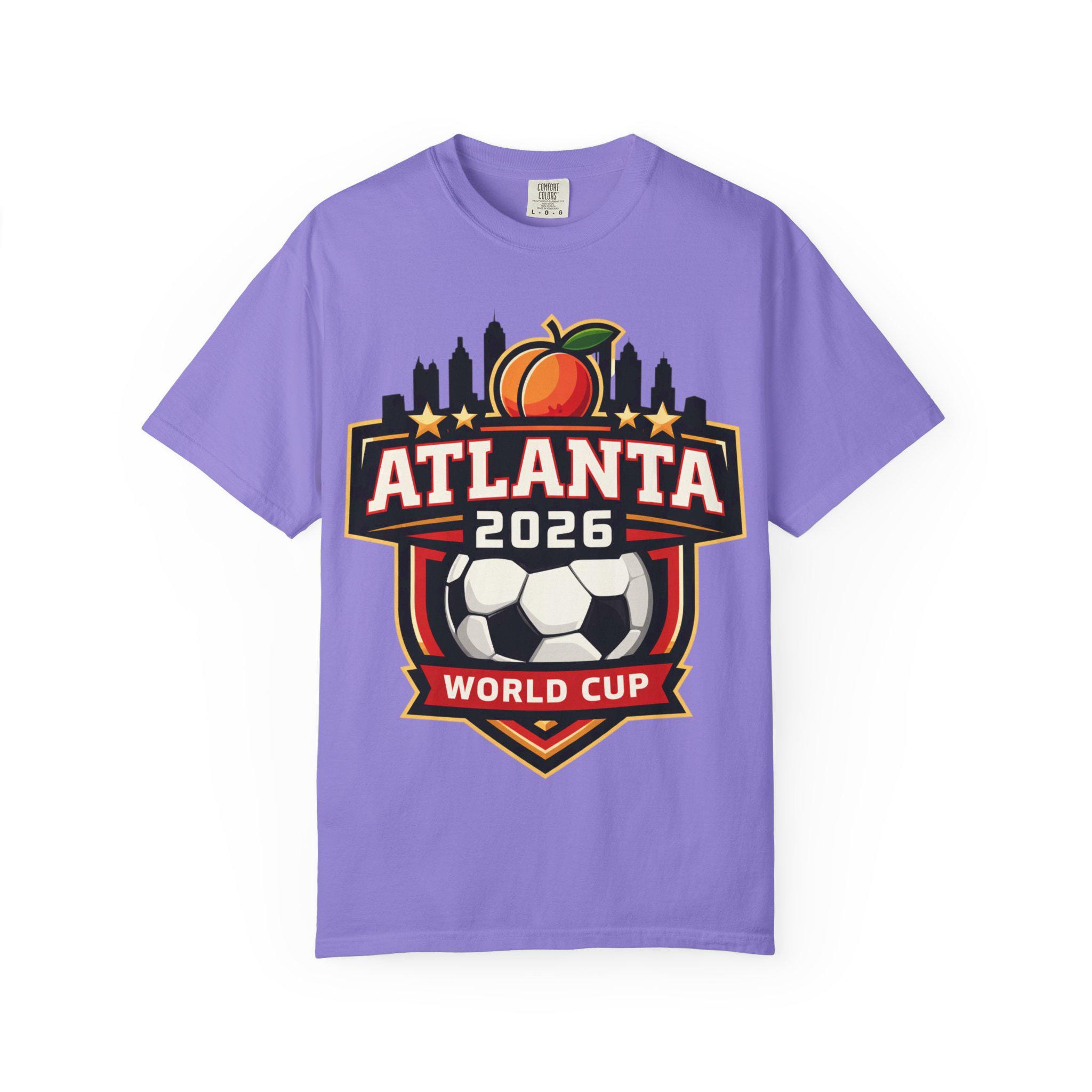 Atlanta 2026 World Cup Soccer Crest T-shirt | Peach City Skyline