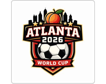 Atlanta 2026 World Cup Soccer Logo Kiss-Cut Sticker | Peach City Skyline