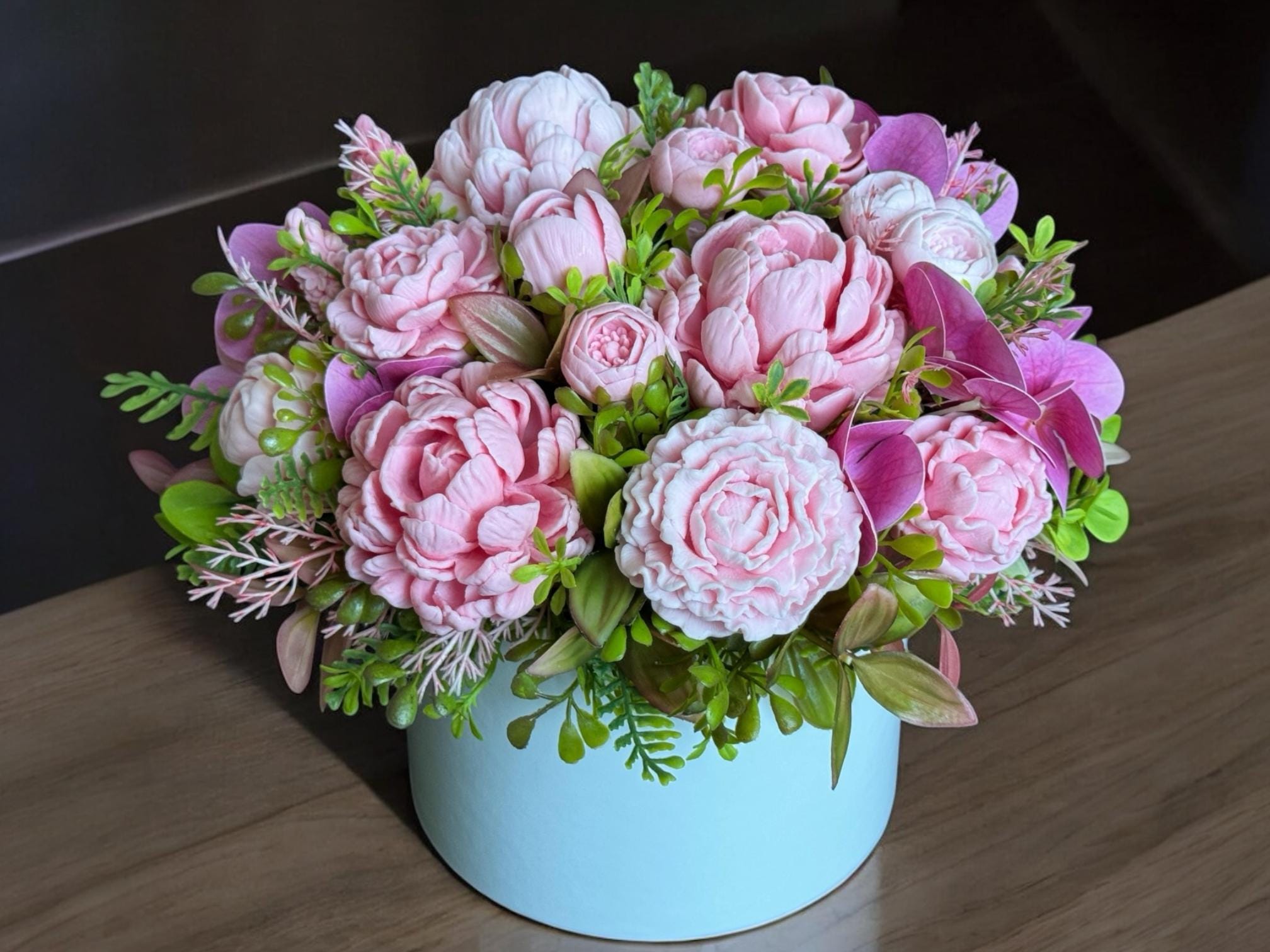 Peony Soap Flower Arrangement - Long-Lasting Floral Gift
