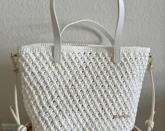 Handmade Crochet Raffia Bag