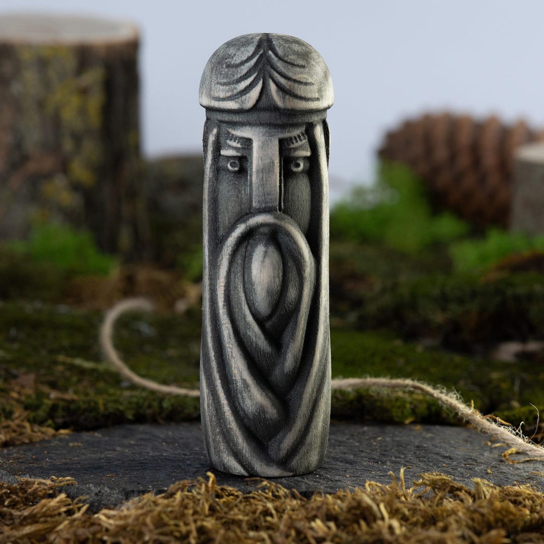Perun Figurine – 4.7" Black Wooden Slavic God of Thunder and Law ...