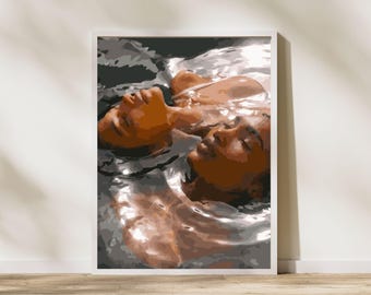 Arte de mujer negra, arte de pared de niña negra, arte de pared de lujo, arte de pared elegante y hermoso, decoración de pared femenina, arte imprimible (descarga digital)