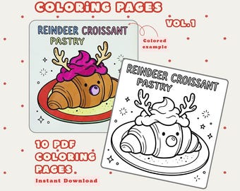 Christmas Dessert Characters Coloring Pages – Festive Pastries (PDF Download)