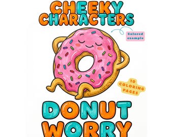 Cheeky Characters Coloring Pages – Funny Animal & Food Puns Printable