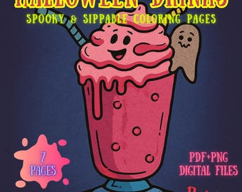 Halloween Drinks Coloring Pages – 7 Spooky Designs