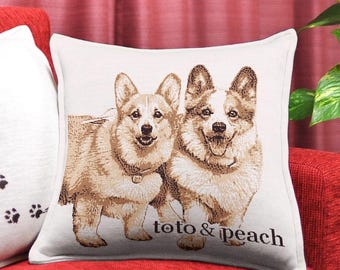 Custom Knit Welsh Corgi Pillow – Personalized Pet Memorial Gift