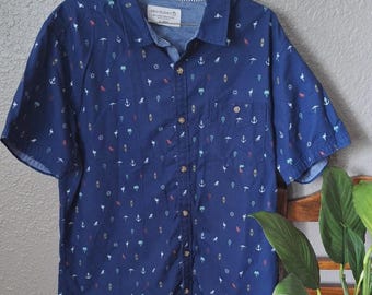FREE PLANET beach button-up || xlrg
