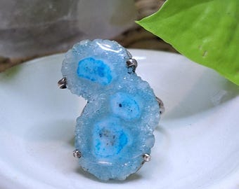 blue geode ring