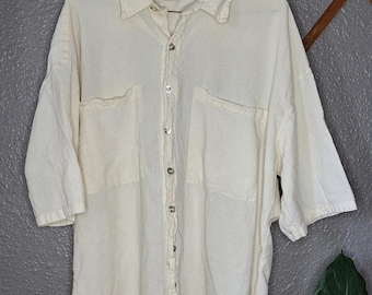 Maria De Guadalajara white cotton button-up || one size