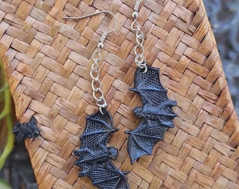 dangling bat earrings