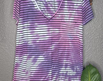 tie-dyed POL striped vneck || lrg