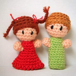 Set of 2 CUSTOM Amigurumi Finger Puppets Made to Order