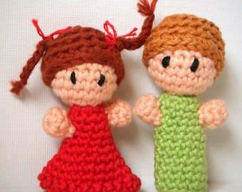 Set of 2 CUSTOM Amigurumi Finger Puppets Made to Order