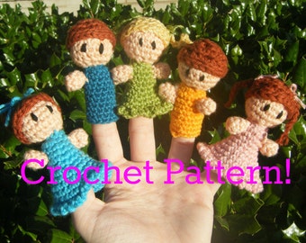Amigurumi Finger Puppet PDF Crochet Pattern INSTANT DOWNLOAD "Little Finger Friends"