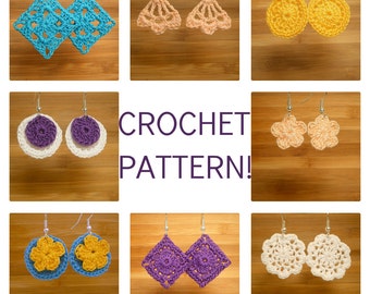 Crocheted Earrings PDF Pattern INSTANT DOWNLOAD "Dainty Dangles"