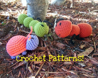 Amigurumi Toy Ant, Beetle, & Caterpillar PDF Crochet Patterns INSTANT DOWNLOAD  "Not-So-Creepy-Crawlies"