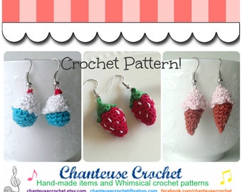 Micro Amigurumi Crocheted Earrings PDF Pattern INSTANT DOWNLOAD "Sweet Nothings"