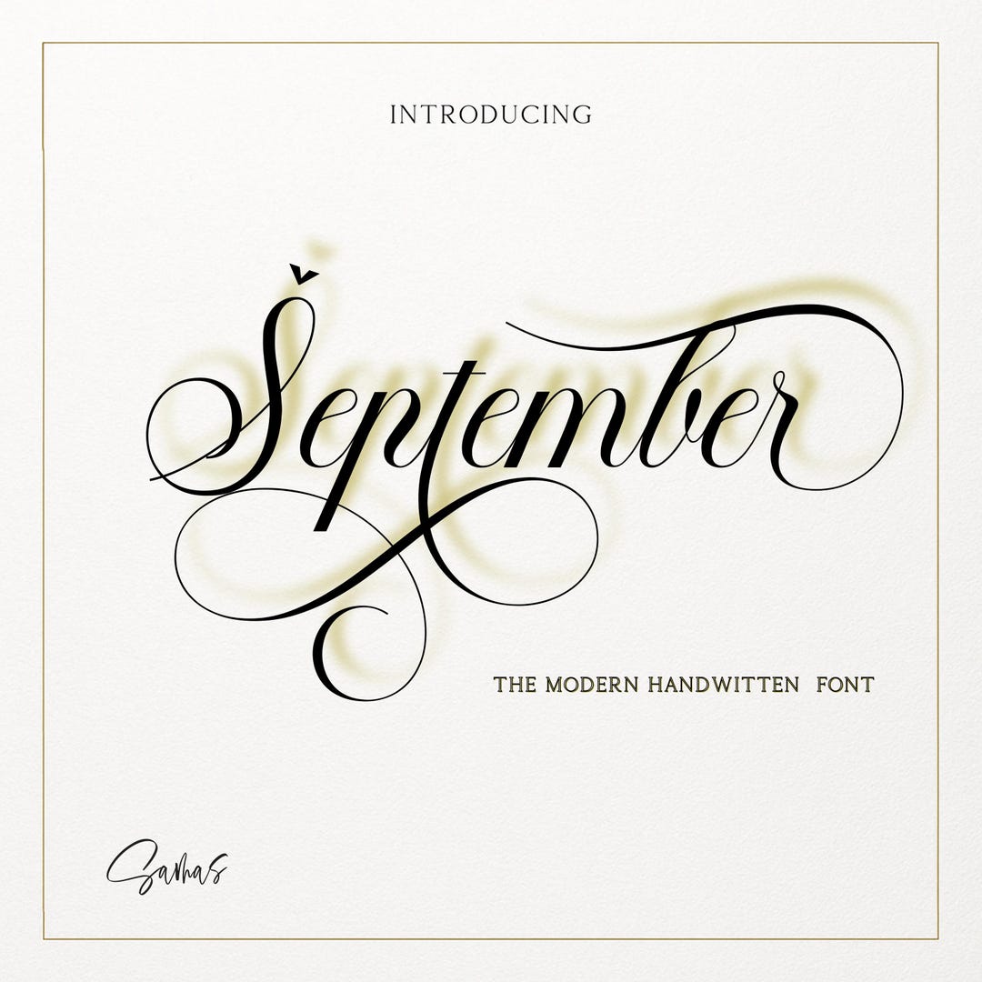 September Script Font | Graceful Handwritten Calligraphy Set for ...