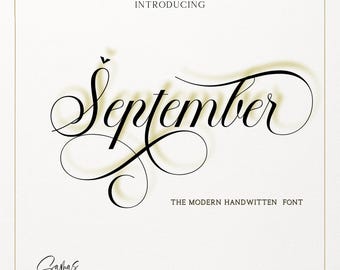 September Schreibschrift | Anmutiges handgeschriebenes Kalligraphie-Set für Hochzeiten, Logos, Cricut Crafts, ProjectsDigital Creative