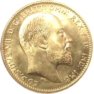 1910 UK Edward VII Sovereign Copy Coin – .9999 Pure Gold Plated Replica