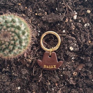 Cowboy Hat Clay Tag | Pet ID Tag | Clay Pet Tag | Pet Tag | Custom Pet ID Tag | Pet Accessories