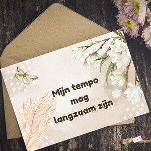 Affirmationskarte | Mein Tempo kann langsam sein | Sanfte Selbstfürsorgekarte | Ruhige Erinnerung | Ruheplatz