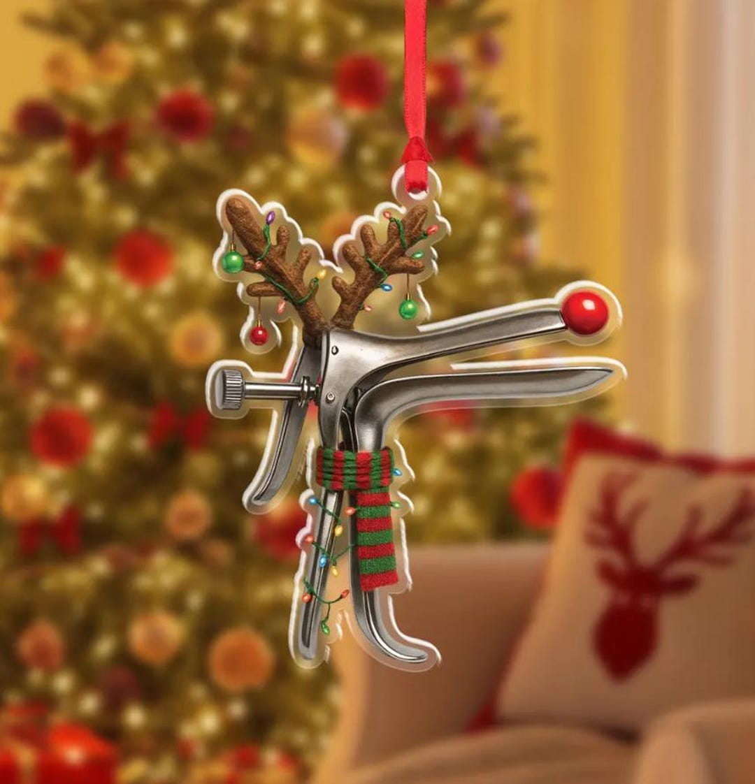 Funny Speculum Reindeer Christmas Ornament, OBGYN Gag Gift, Medical ...
