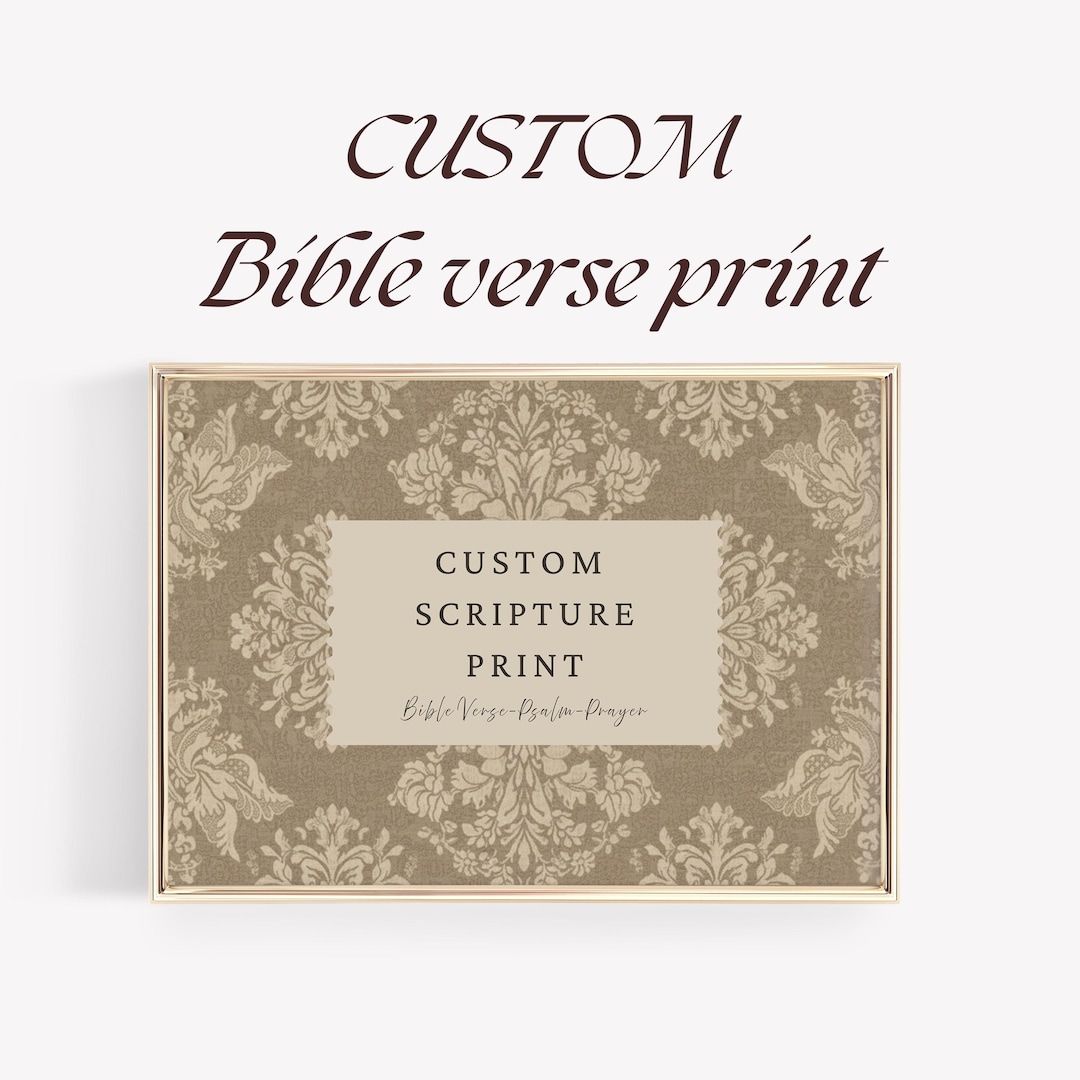 Custom Bible Verse Print, Personalized Christian Scripture Wall Art ...