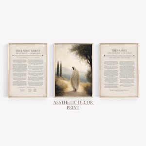 The Living Christ, vintage christian Print, The Family Proclamation Printable, Gallery Wall Art Set Of 3, Jesus Christ