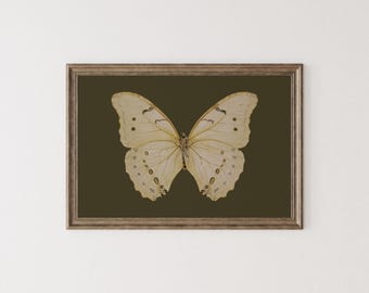 Imprimible de polilla, impresión maximalista oscura, decoración de pared de Dark Academia, pintura de polilla, póster de decoración de pared de animales góticos