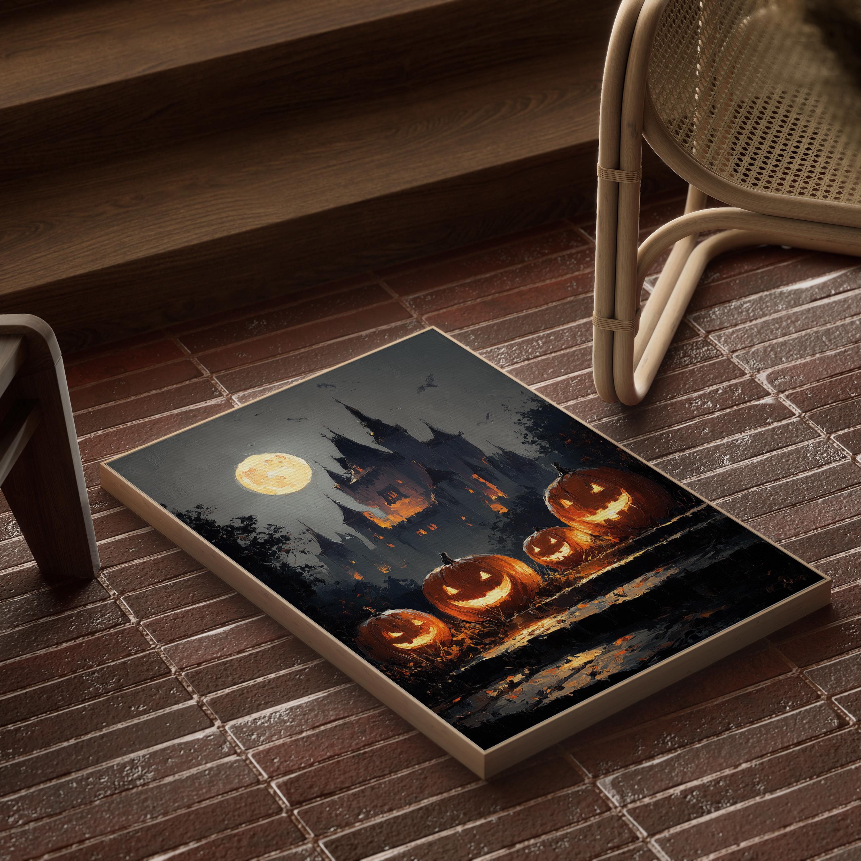 Haunted Castle Print, Halloween Print, Dark Academia Wall Art