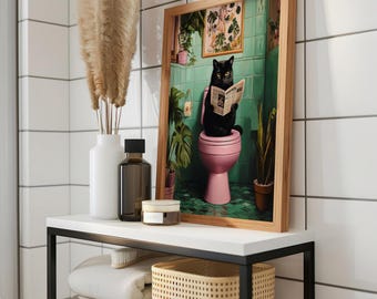 MKHFUW Grappige badkamer muurkunst, grappige dieren lezen kranten in het toilet canvas poster voor toilet badkamer dieren kunstwerk, zonder lijst (giraf, 40 x 60 cm MKHFUW Grappige badkamer muurkunst, grappige dieren lezen kranten in het toilet canvas poster voor toilet badkamer dieren kunstwerk, zonder lijst (giraf, 40 x 60 cm