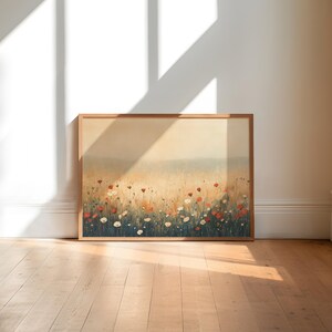Wildflower Field Print, Botanical Oil Painting, Vintage Printable Wall Art, Flowers Print, Floral Poster, Wildflower Art