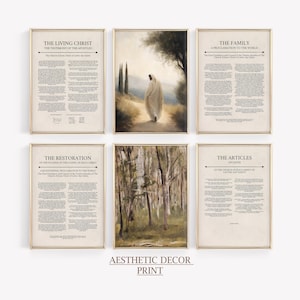 The Living Christ, Family Proclamation Print, The Restoration Printable, Gallery Wall Art Set Of 6, Articles of Faith