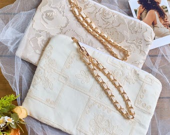 Bolso de regalo de boda para mamá, madre del novio, madre de la novia, bolso artesanal con forro de foto, regalo personalizado