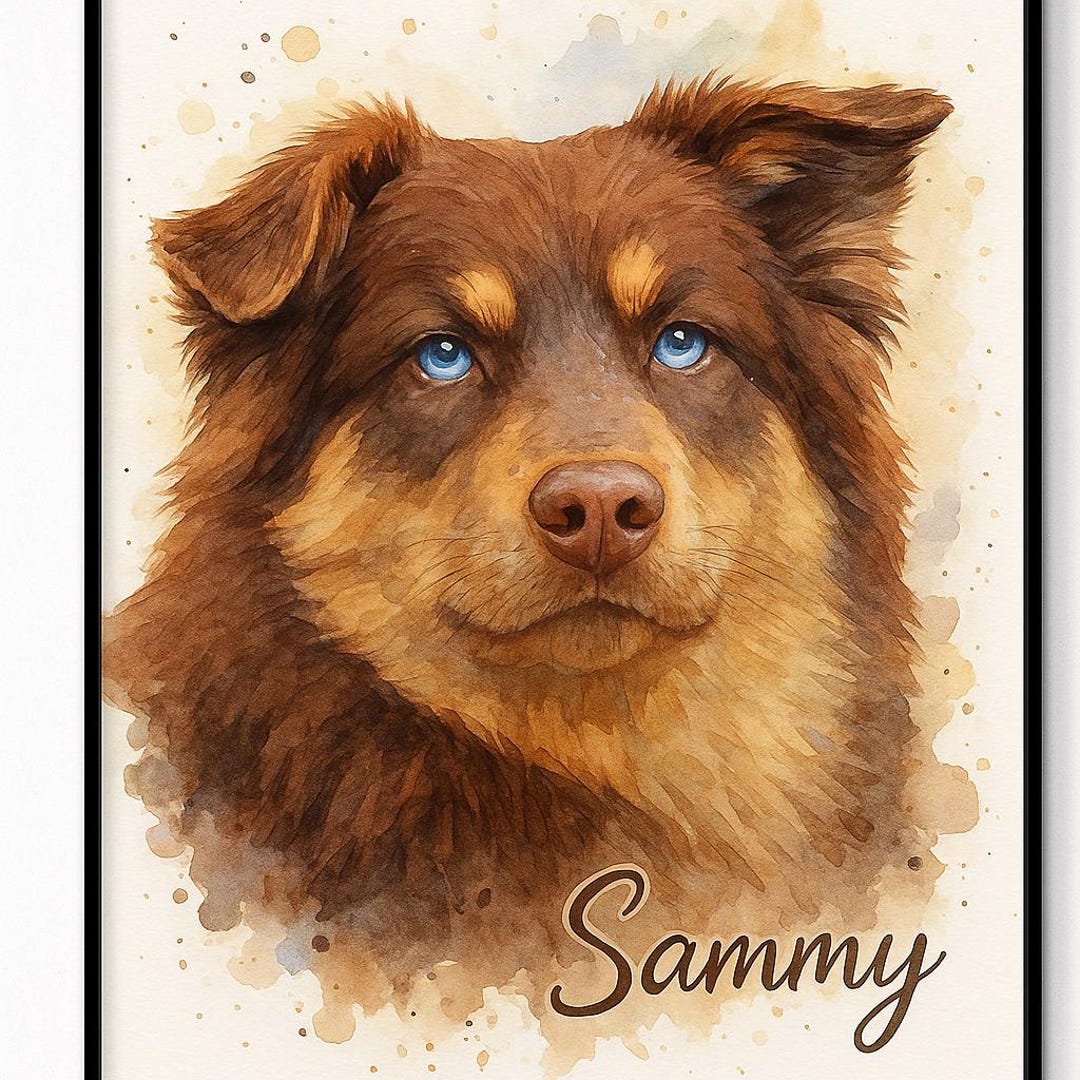 Custom Pet Portrait Watercolor | Digital Download Dog or Cat Art ...