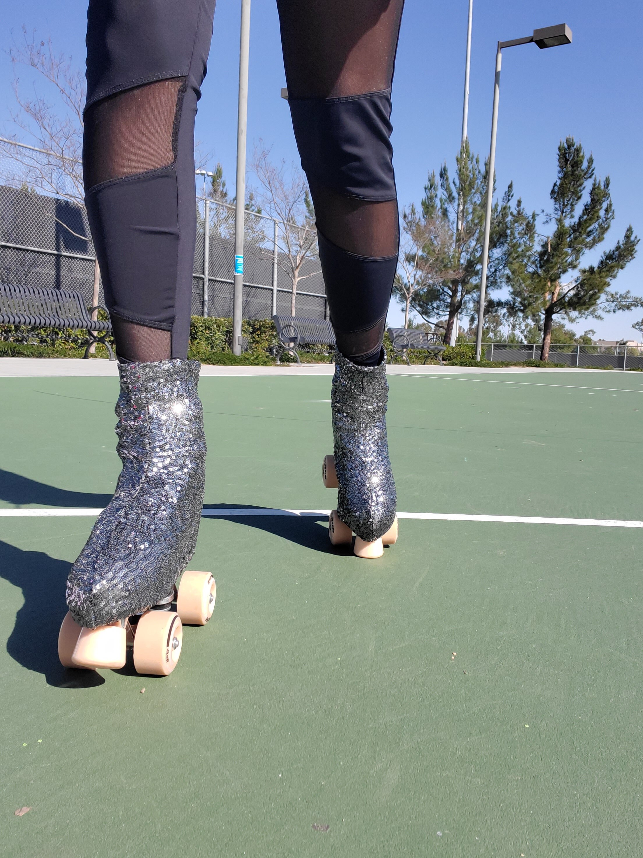 Gunmetal Sequin Roller Skate Boot Covers/huggies Etsy