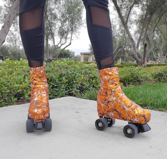 Abstrakte Splatter Metallic Folie Roller Skate Boot Abdeckungen/Huggies (Limited Edition/Halloween)