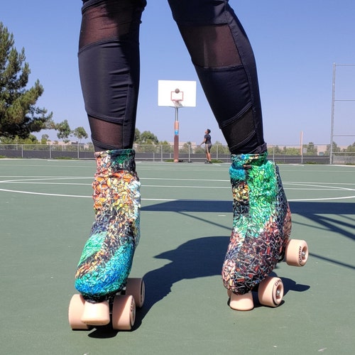 Roller Skate Boot Covers Pretty Blossom Etsy